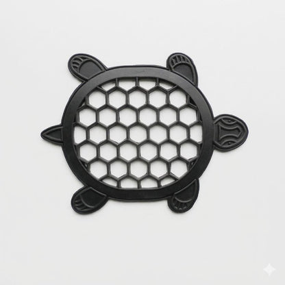 13" X 17" Black Rubber Geometric Turtle Outdoor Door Mat
