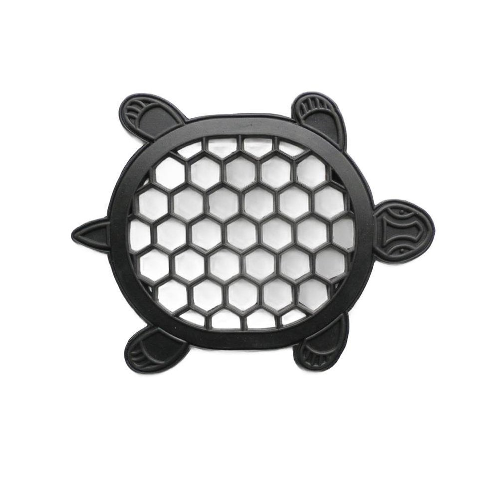 13" X 17" Black Rubber Geometric Turtle Outdoor Door Mat