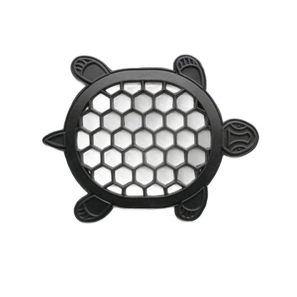 13" X 17" Black Rubber Geometric Turtle Outdoor Door Mat