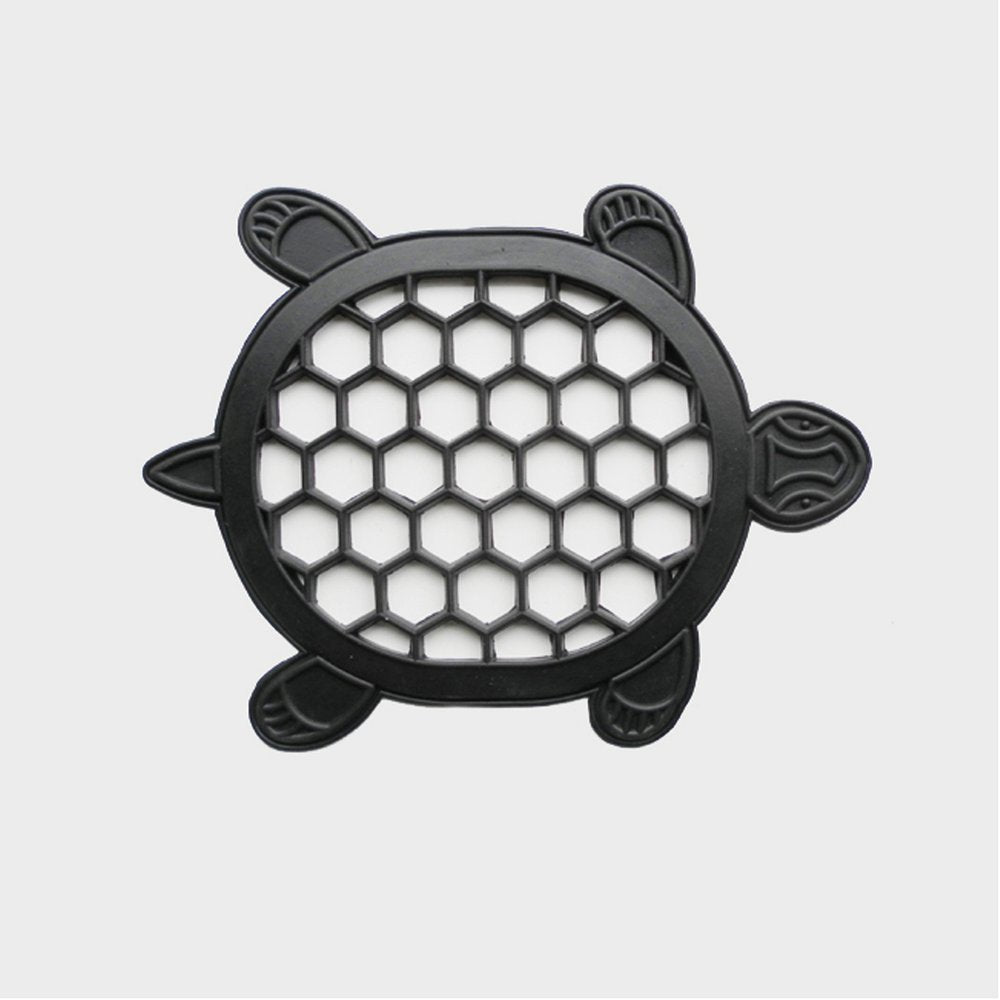 13" X 17" Black Rubber Geometric Turtle Outdoor Door Mat