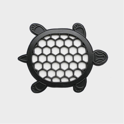 13" X 17" Black Rubber Geometric Turtle Outdoor Door Mat