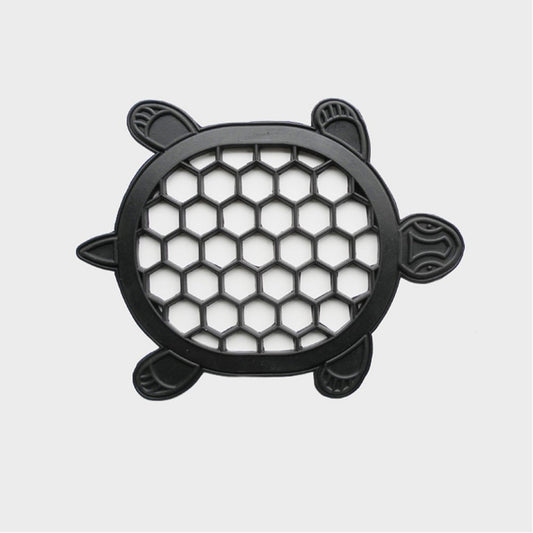 13" X 17" Black Rubber Geometric Turtle Outdoor Door Mat