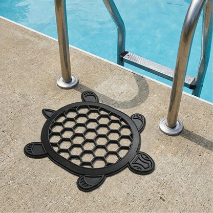 13" X 17" Black Rubber Geometric Turtle Outdoor Door Mat