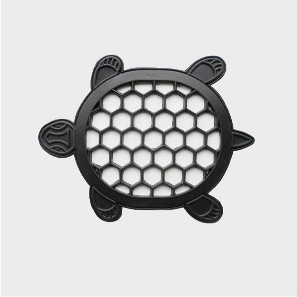 13" X 17" Black Rubber Geometric Turtle Outdoor Door Mat