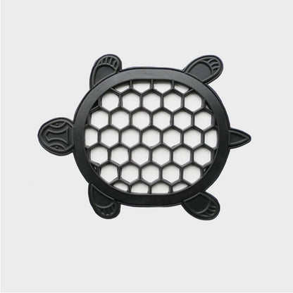 13" X 17" Black Rubber Geometric Turtle Outdoor Door Mat