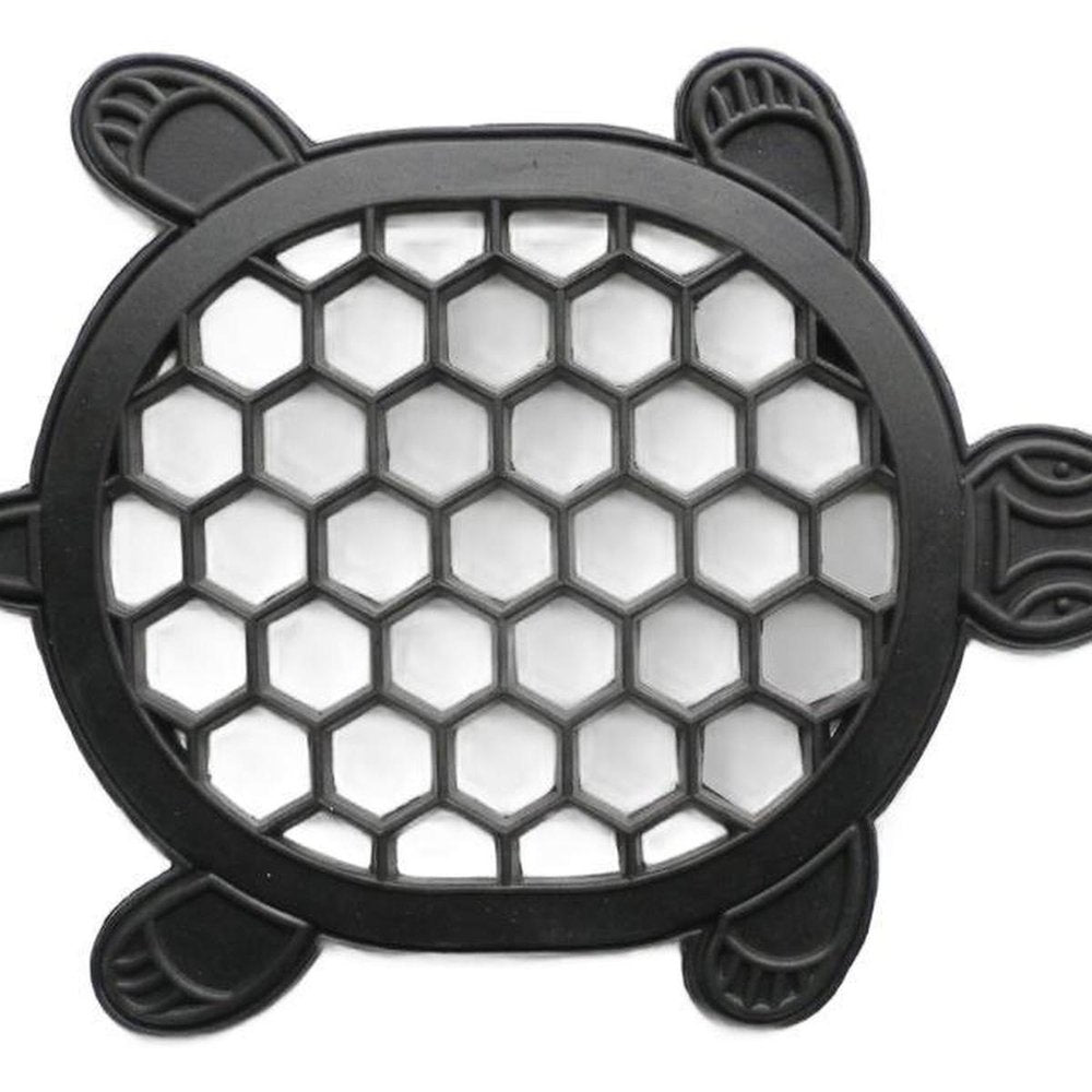 13" X 17" Black Rubber Geometric Turtle Outdoor Door Mat