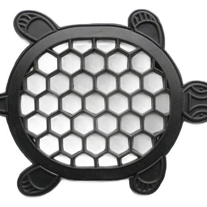 13" X 17" Black Rubber Geometric Turtle Outdoor Door Mat