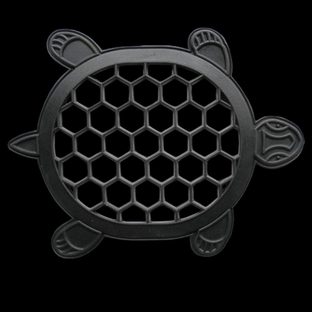 13" X 17" Black Rubber Geometric Turtle Outdoor Door Mat