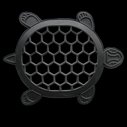 13" X 17" Black Rubber Geometric Turtle Outdoor Door Mat