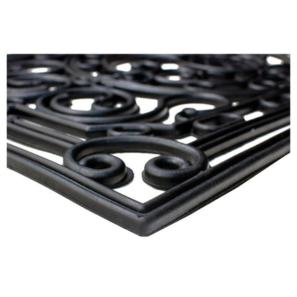 18" X 30" Black Rubber Pineapple Outdoor Door Mat