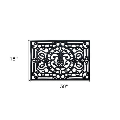 18" X 30" Black Rubber Pineapple Outdoor Door Mat