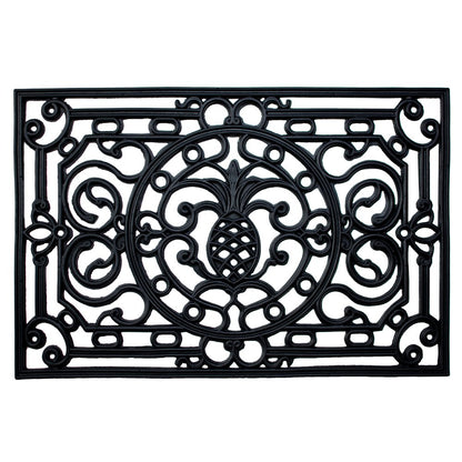 18" X 30" Black Rubber Pineapple Outdoor Door Mat