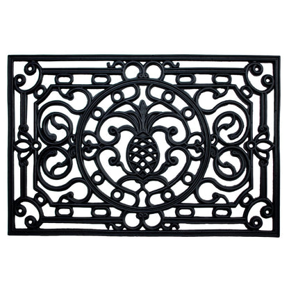 18" X 30" Black Rubber Pineapple Outdoor Door Mat