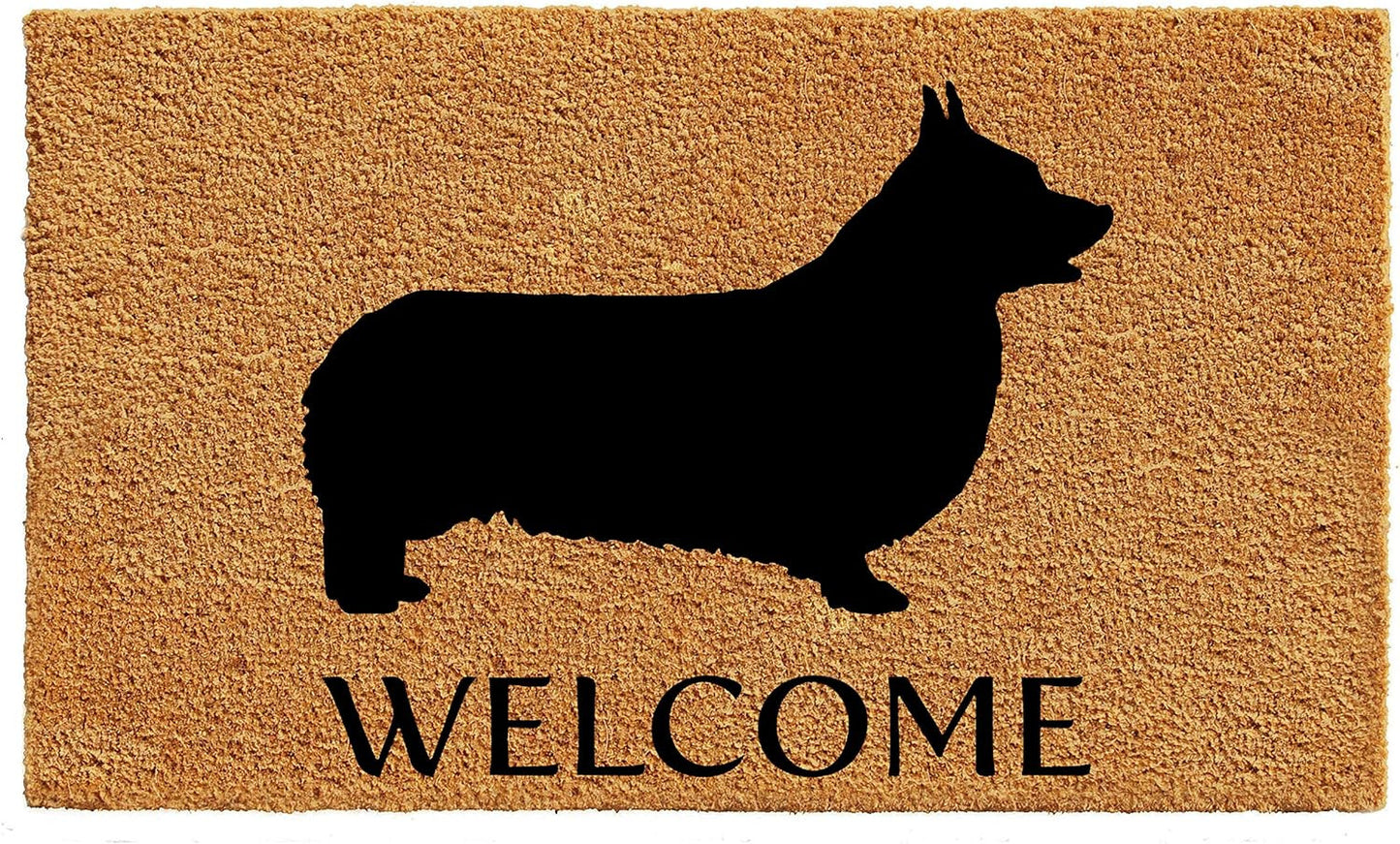 17" X 29" Natural and Black Coir Dachshund Welcome Outdoor Door Mat