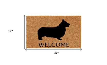 17" X 29" Natural and Black Coir Dachshund Welcome Outdoor Door Mat