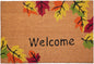 17" X 29" Natural Red And Yellow Leaves Welcome Outdoor Coir Door Mat