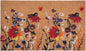17" X 29" Natural Red and Yellow Coir Floral Outdoor Door Mat
