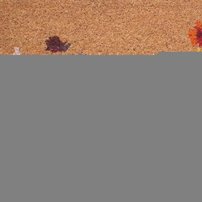 17" X 29" Natural Red and Yellow Coir Floral Outdoor Door Mat