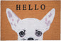 17" X 29" Natural Black and White Coir Chihuahua Hello Outdoor Door Mat