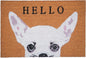 17" X 29" Natural Black and White Coir Chihuahua Hello Outdoor Door Mat