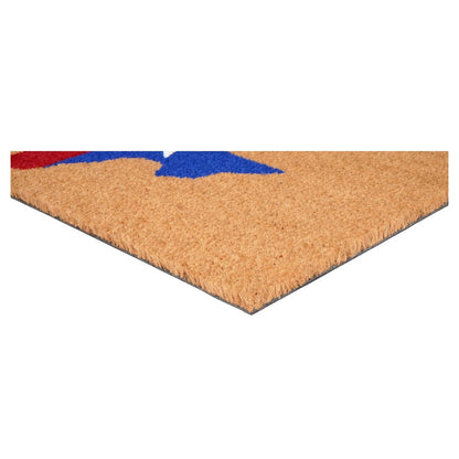17" X 29" Natural Red White and Blue Coir Texas Outdoor Door Mat