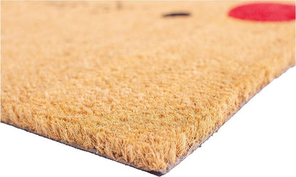 17" X 29" Natural Black and Red Coir Reindeer Outdoor Christmas Door Mat