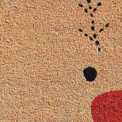 17" X 29" Natural Black and Red Coir Reindeer Outdoor Christmas Door Mat