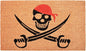 17" X 29" Natural Red and Black Coir Pirate Outdoor Door Mat