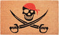 17" X 29" Natural Red and Black Coir Pirate Outdoor Halloween Door Mat