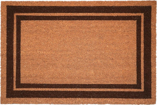 24" X 36" Natural and Black Coir Geometric Outdoor Door Mat