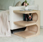 24" Natural Solid Wood End Table With Two Shelves