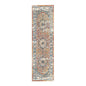 8' Rust Oriental Distressed Runner Rug With Fringe