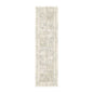 8' Ivory Oriental Distressed Runner Rug With Fringe