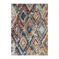 8' X 10' Blue Geometric Distressed Area Rug With Fringe