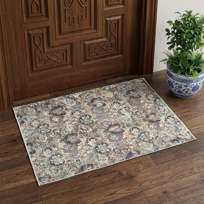 2' X 3' Rust Oriental Distressed Area Rug With Fringe