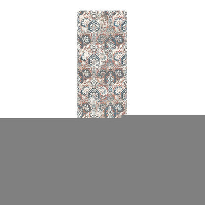 8' Rust Oriental Distressed Runner Rug With Fringe