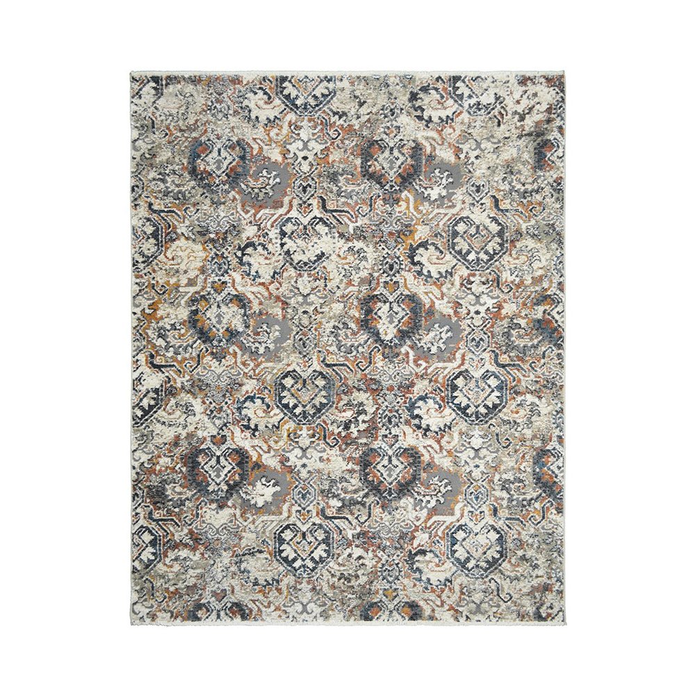 5' X 8' Rust Oriental Distressed Area Rug With Fringe