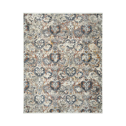 5' X 8' Rust Oriental Distressed Area Rug With Fringe