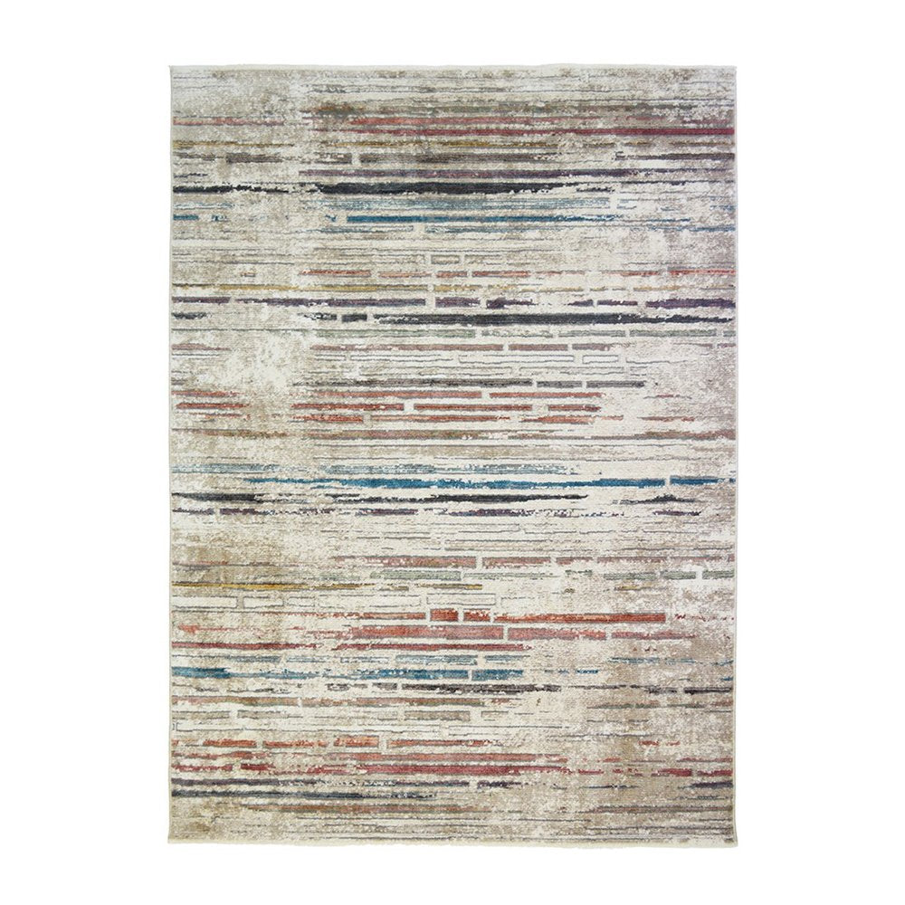 9' X 13' Beige Geometric Distressed Area Rug With Fringe