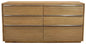 60" Natural Solid Wood Six Drawer Double Dresser