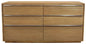 60" Natural Solid Wood Six Drawer Double Dresser