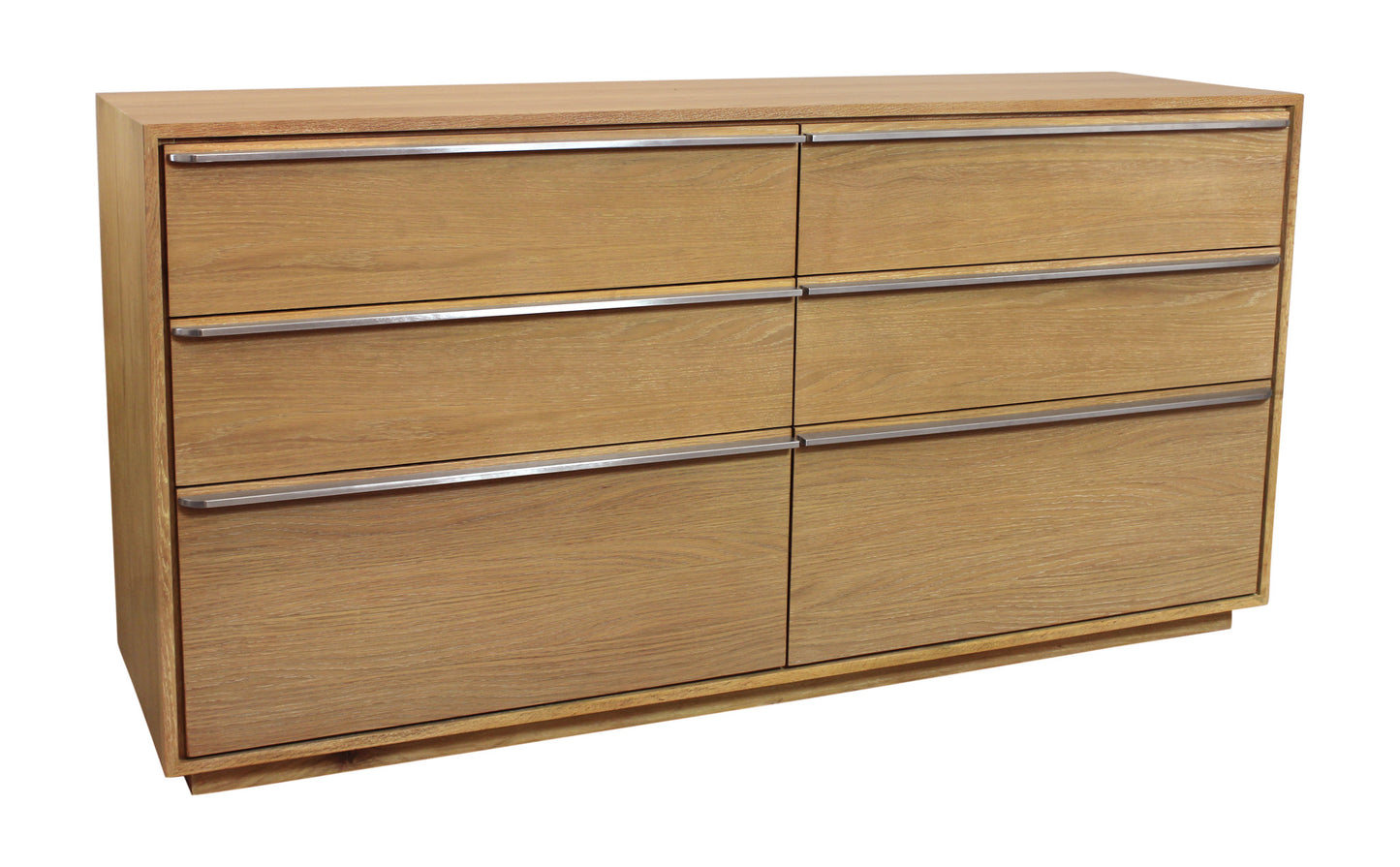 60" Natural Solid Wood Six Drawer Double Dresser