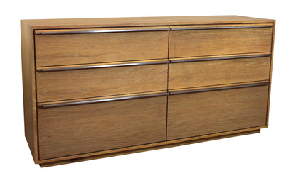 72" Brown Solid Wood Six Drawer Double Dresser