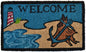 18" X 30" Blue and Black Coir Anchor Welcome Outdoor Summer Door Mat