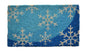 18" X 30" Blue and White Coir Snowflake Outdoor Winter Door Mat