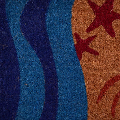 18" X 30" Blue and Red Coir Crab Outdoor Door Mat