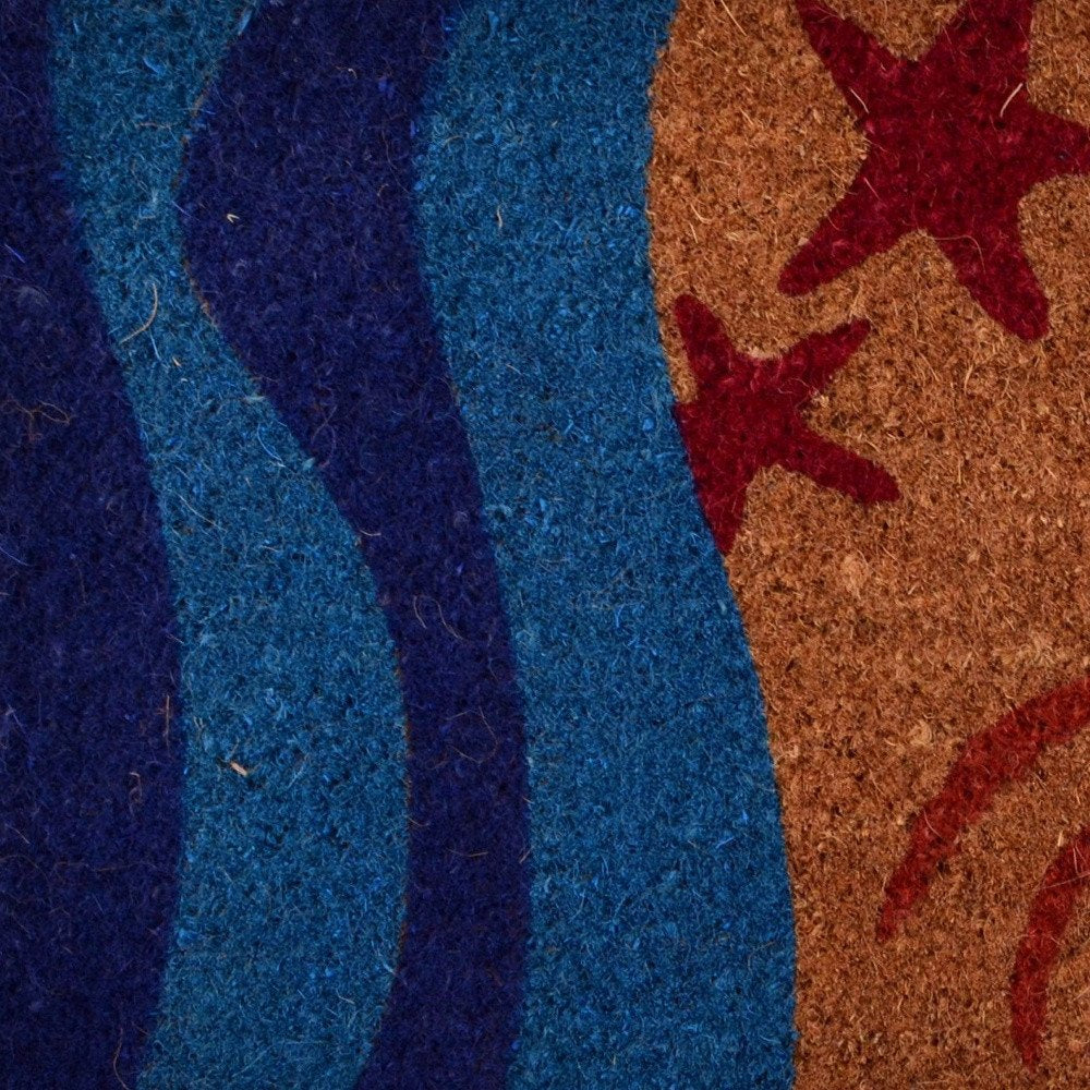 18" X 30" Blue and Red Coir Crab Outdoor Door Mat