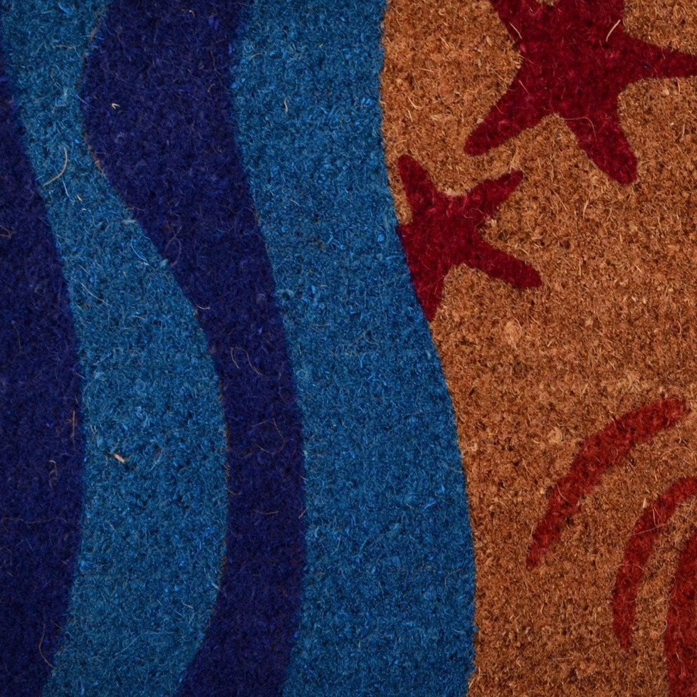 18" X 30" Blue and Red Coir Crab Outdoor Door Mat