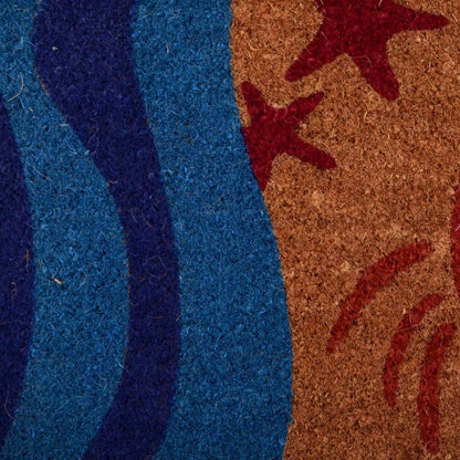 18" X 30" Blue and Red Coir Crab Outdoor Door Mat
