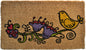 18" X 30" Brown and Black Coir Floral Outdoor Door Mat